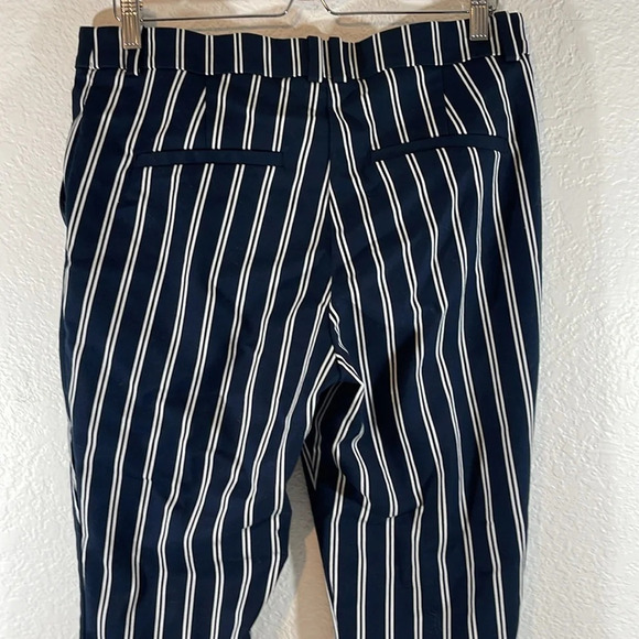 H&M Cigarette Trousers Blue & White Stripe Trousers Women’s Size 14 - Picture 6 of 10